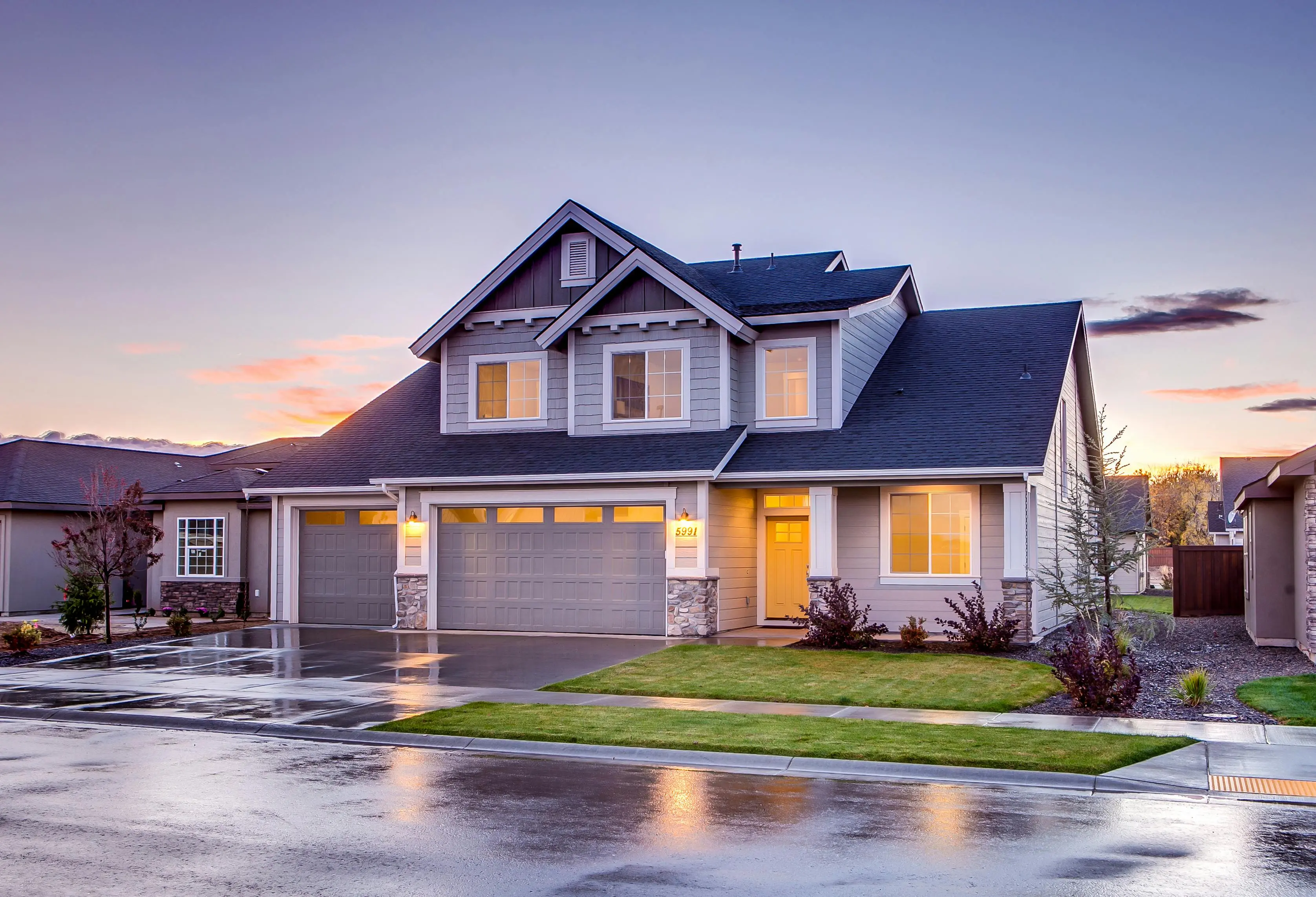 Modern residential home construction showcasing custom building services